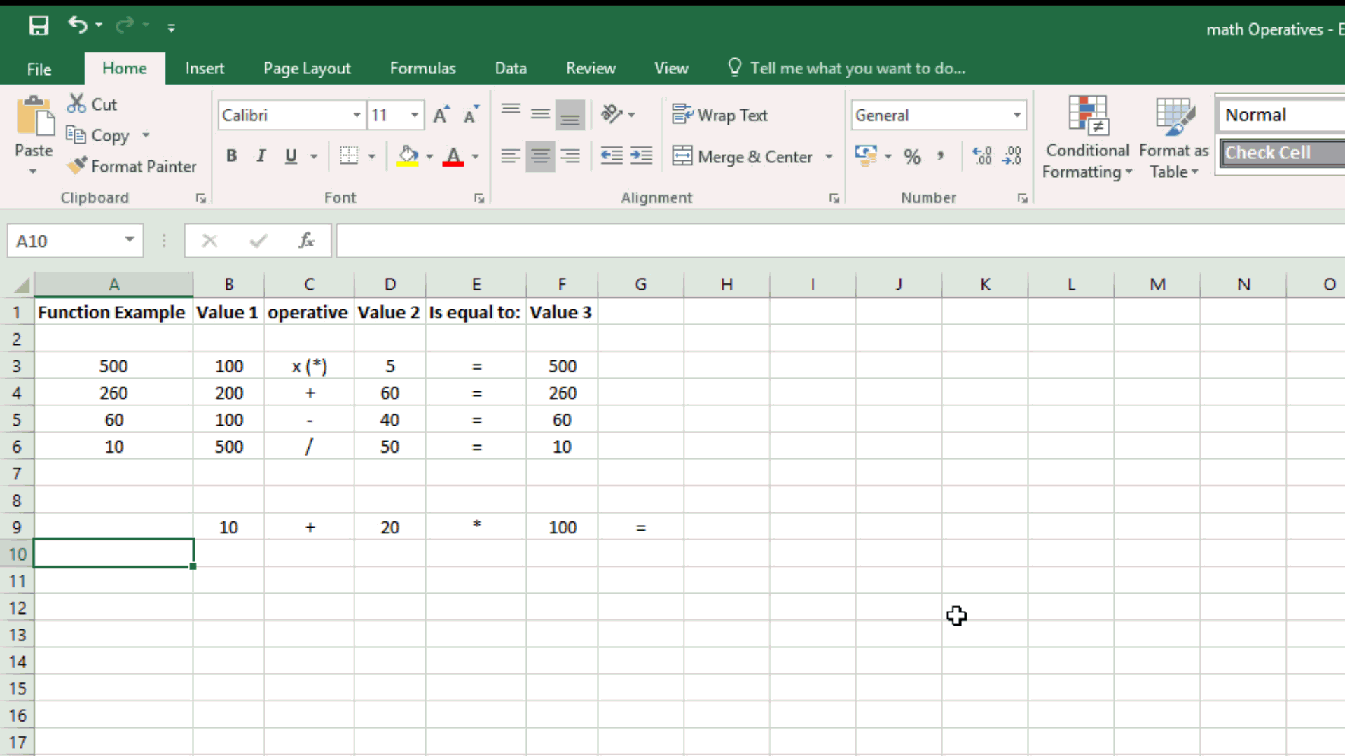 Excel Mathematical Operatives And The Order Or operations Support And Information Zone
