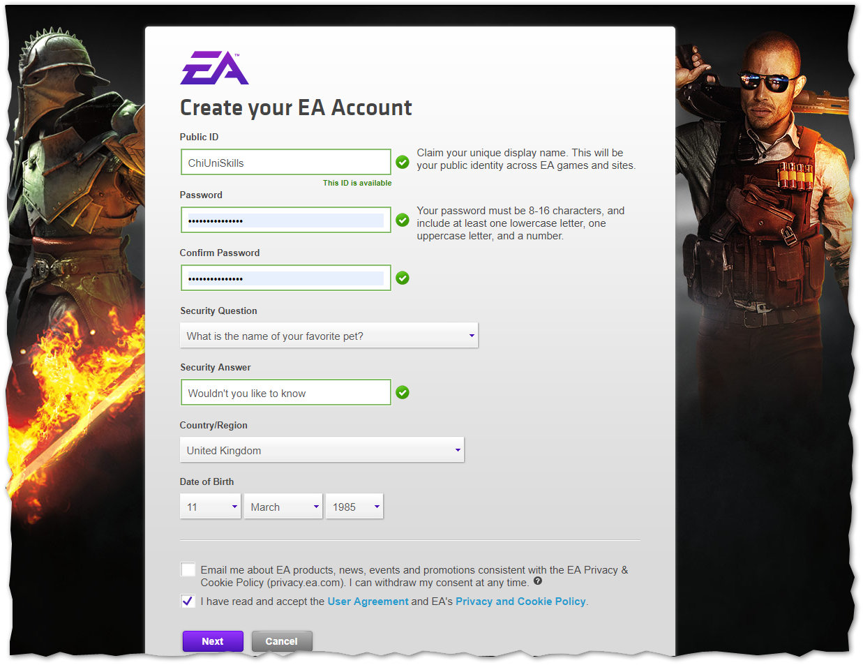create ea account for ps4