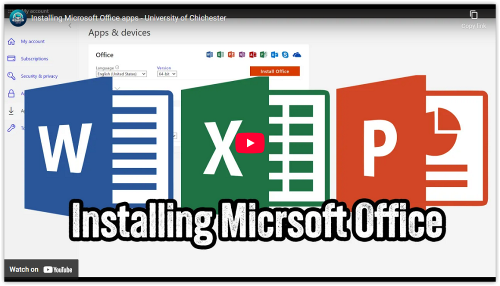 Image link to the YouTube video for 'Installing Microsoft Office'