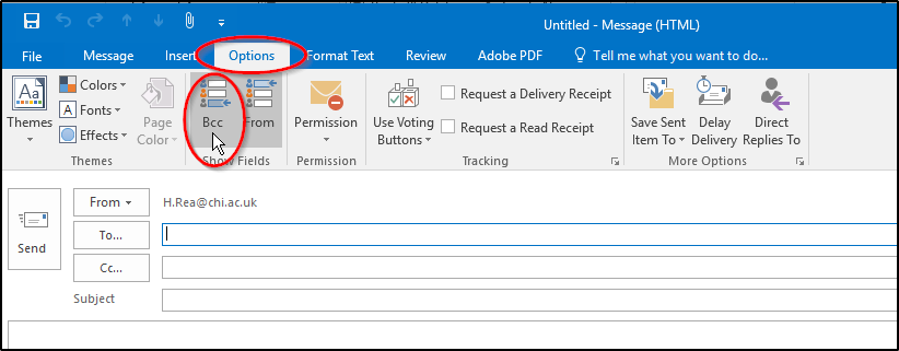 Bcc in desktop email