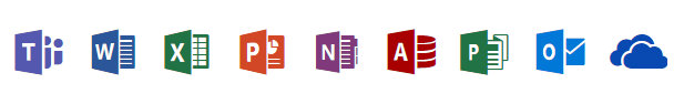 Microsoft Office icons - Teams, Word, Excel, PowerPoint etc