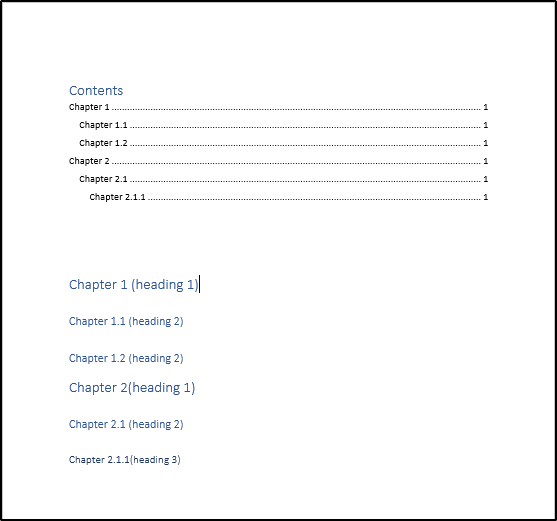 Word - Automatic Table of Contents | Support and Information Zone