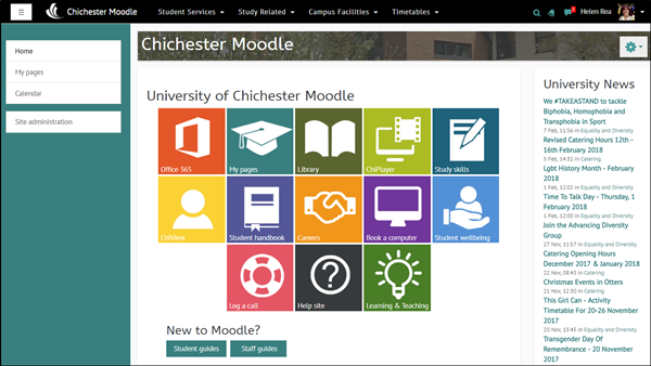 Moodle home page