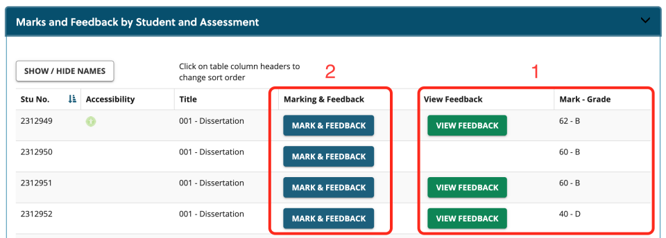 Review first marker details