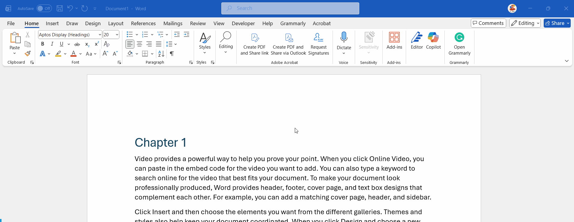 This animation shows enabling track changes from the review tab of the menu ribbon.