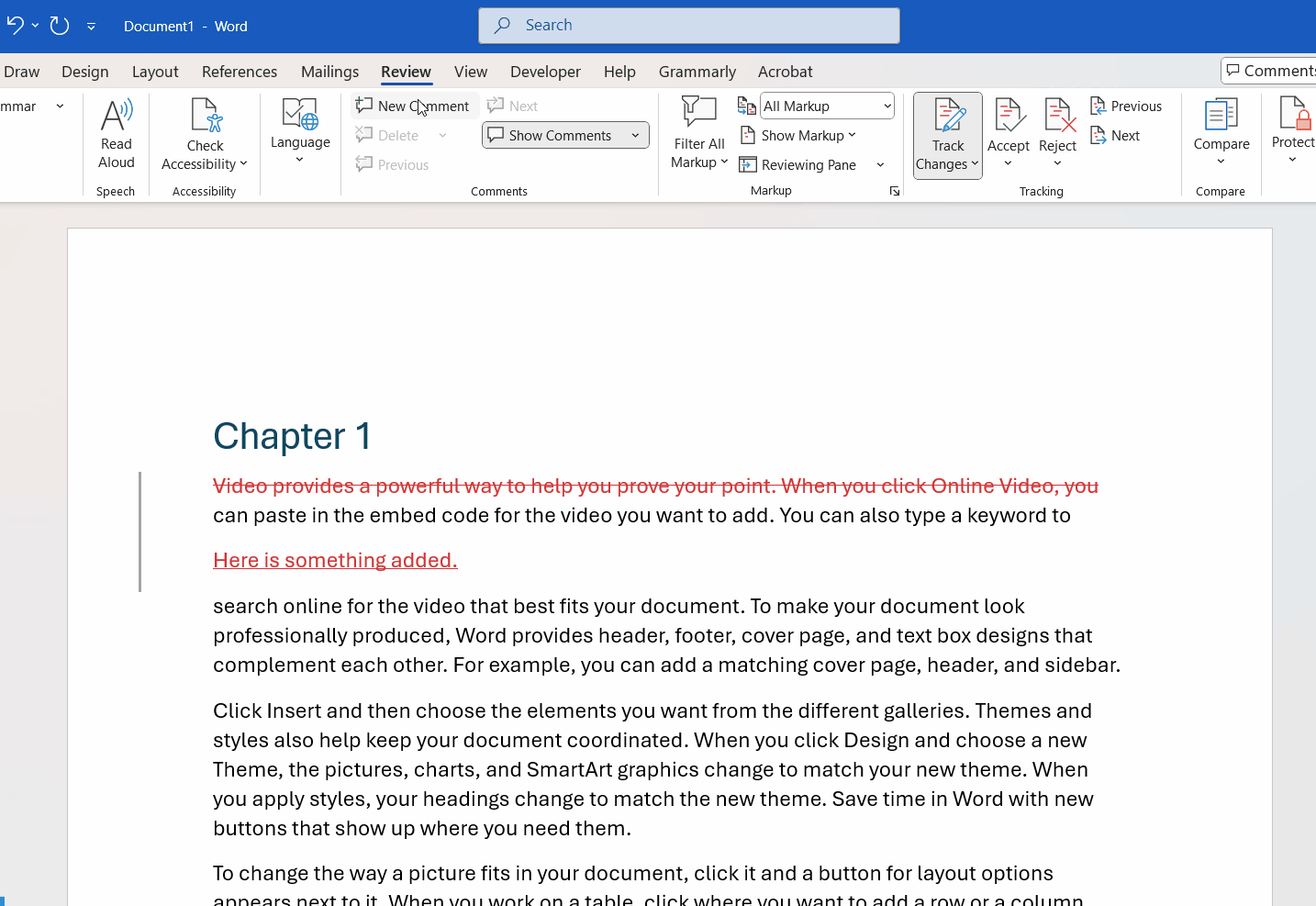 This animation shows cycling between different changes and accepting them.