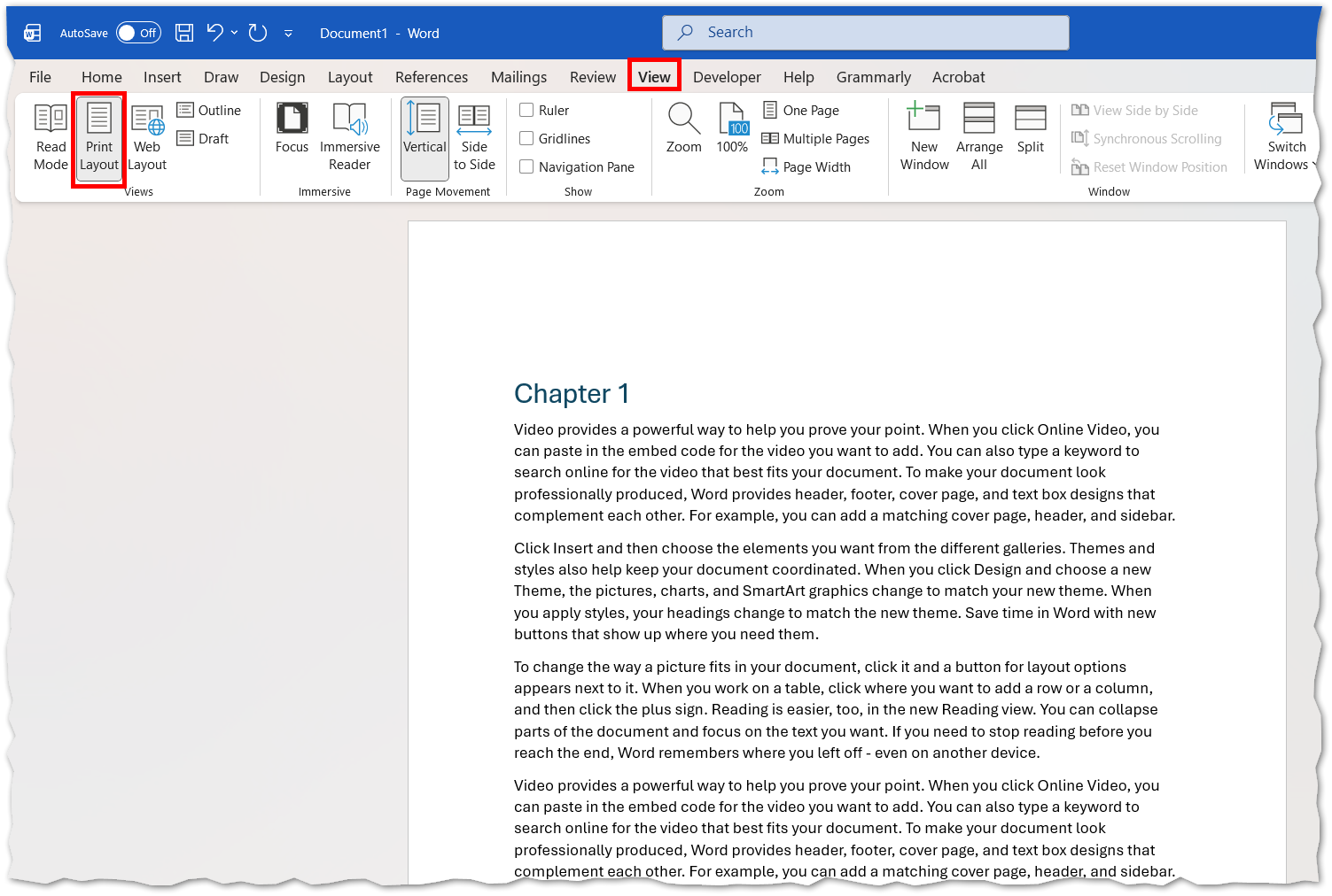 Word – Page view options – UOC – Help