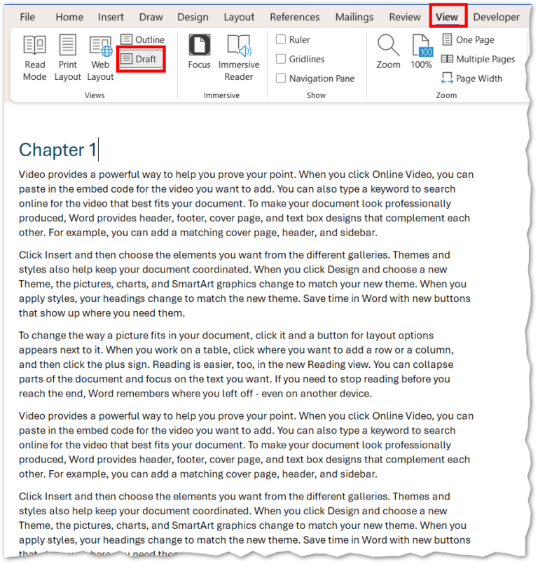 Word – Page view options – UOC – Help