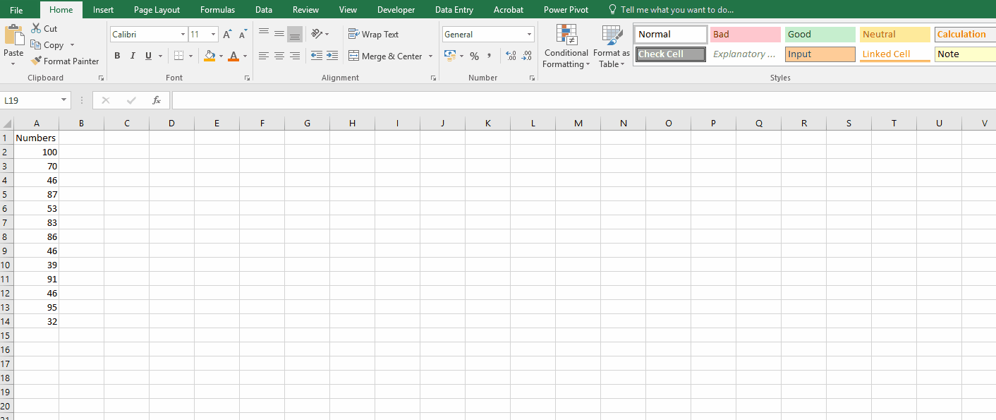 This animation shows using data bars from conditional formating.