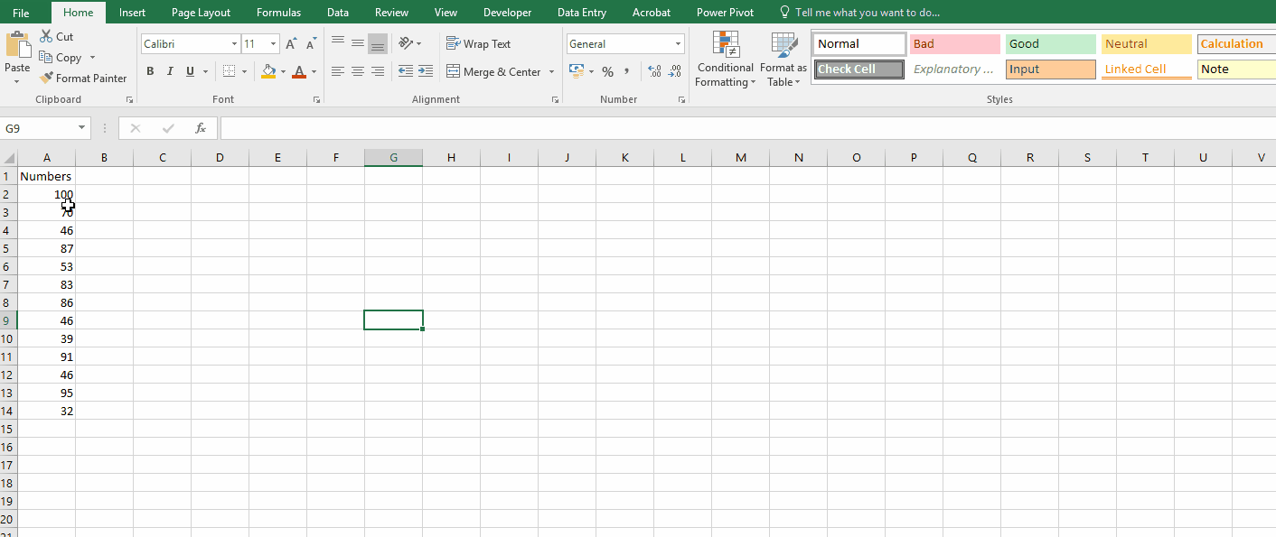 This animation shows using colour scales in conditional formatting options.